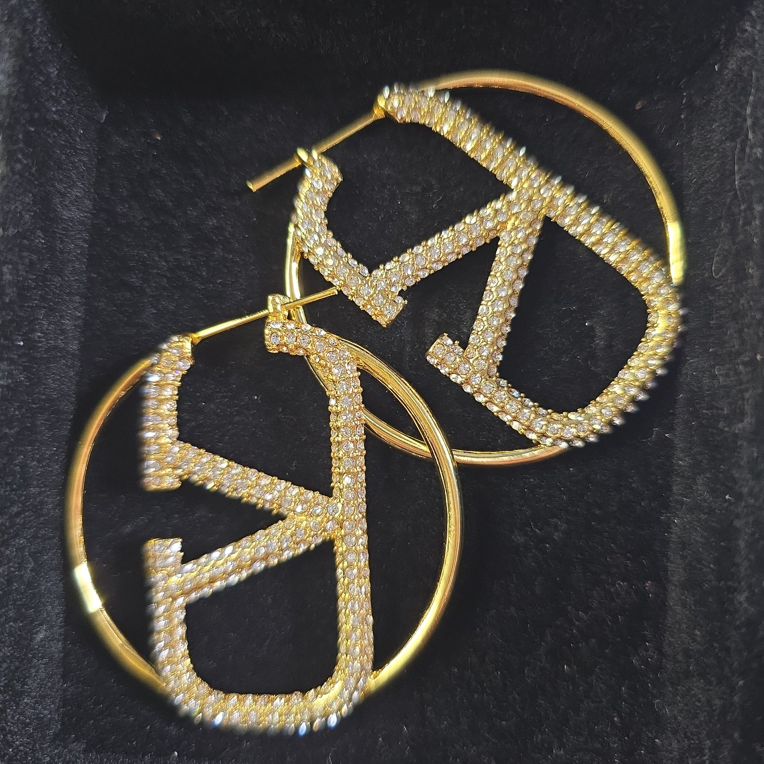 V Bling Hoops- Large - Mourimani Beauty & Accessories