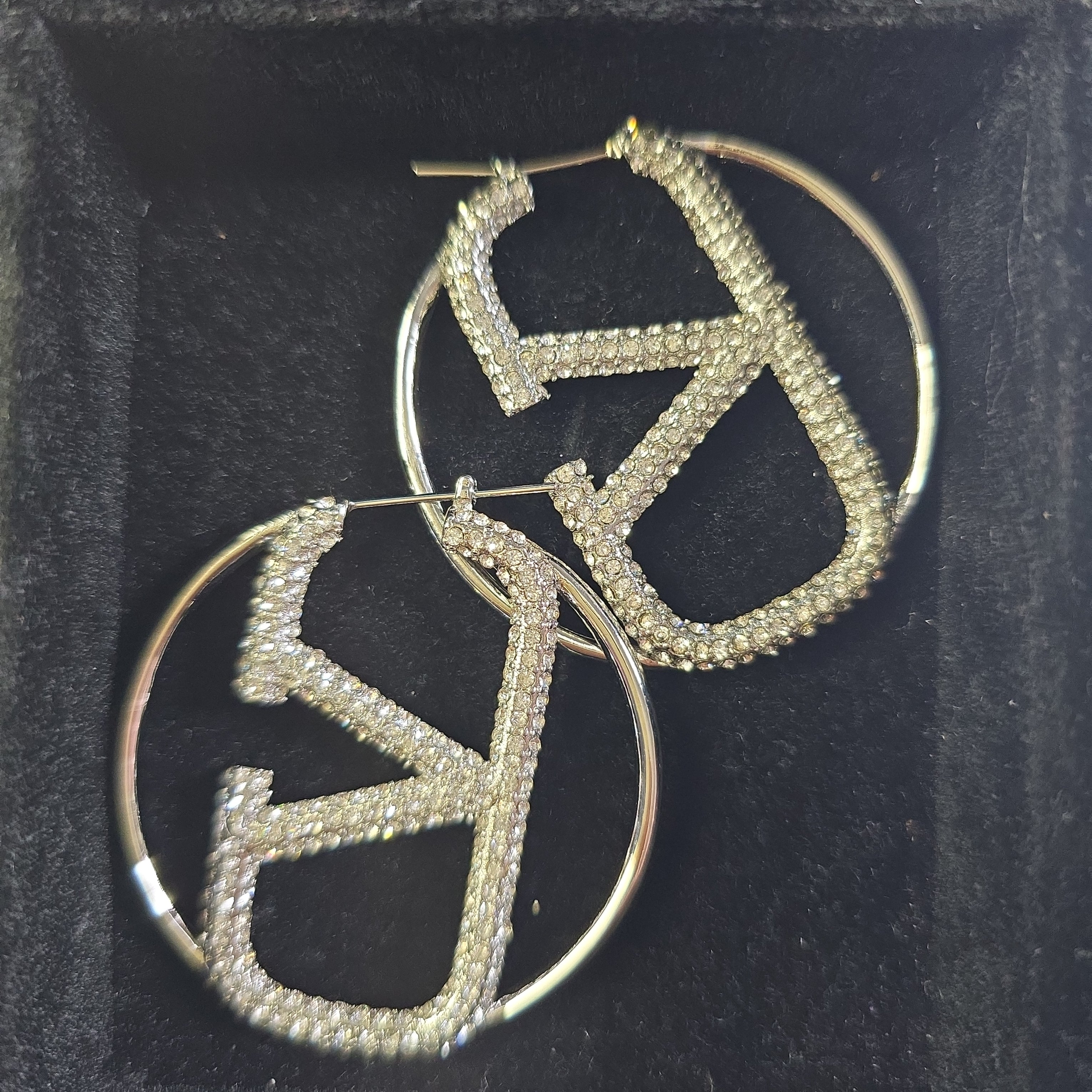 V Bling Hoops- Large - Mourimani Beauty & Accessories