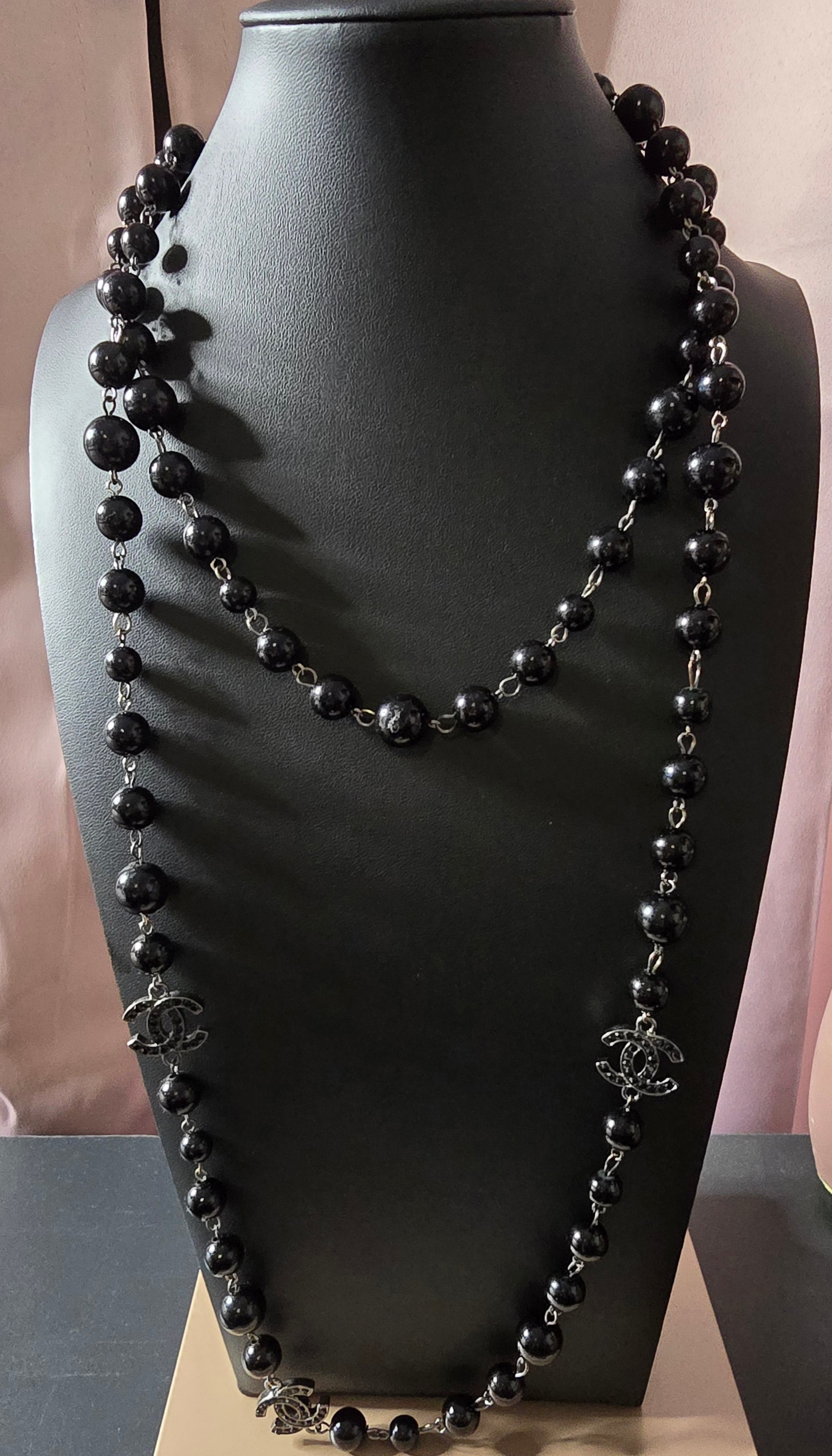 Double Strand Black CC Pearls - Mourimani Beauty & Accessories
