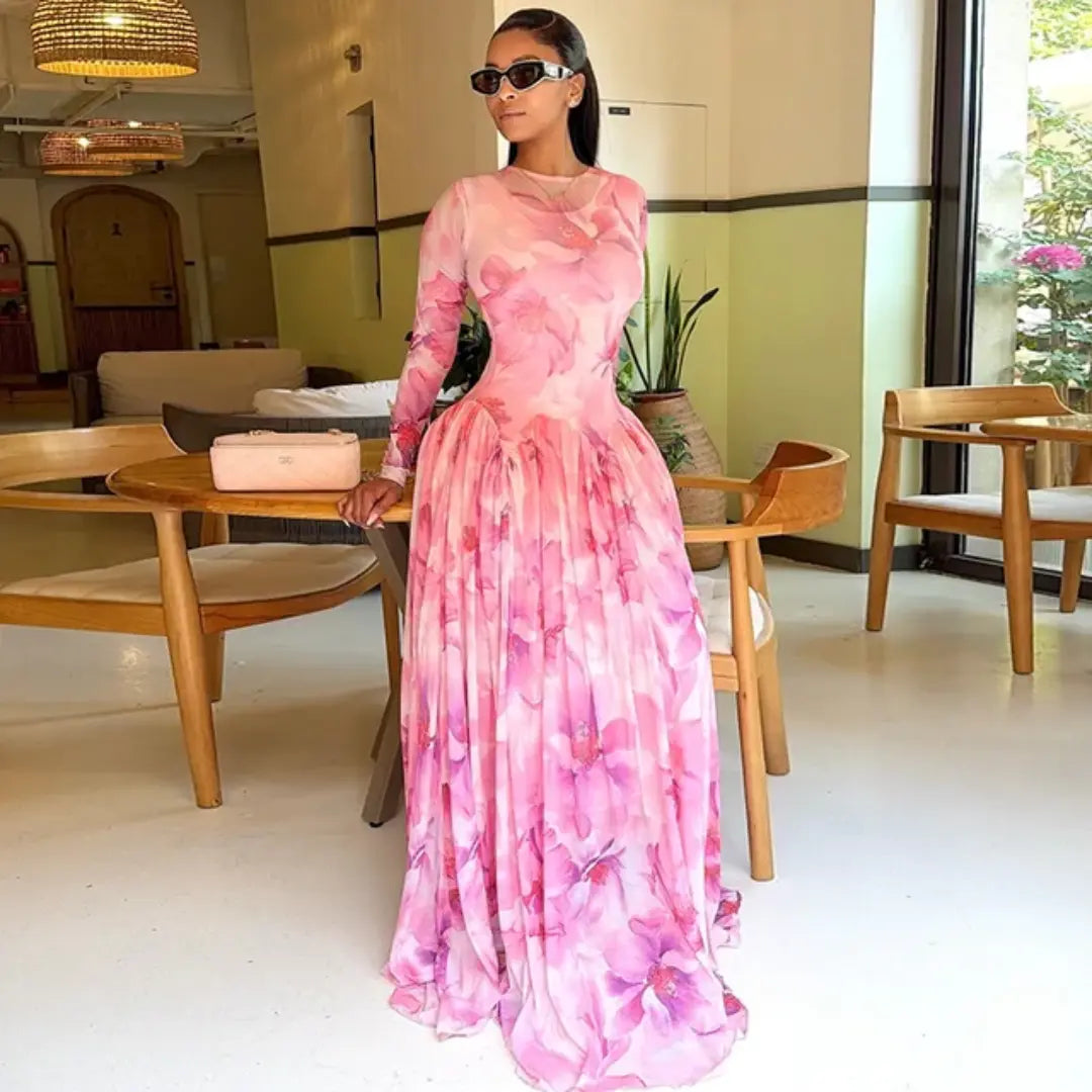 Pink Spring/Summer Maxi Dress *NEW* Mourimani Beauty & Accessories