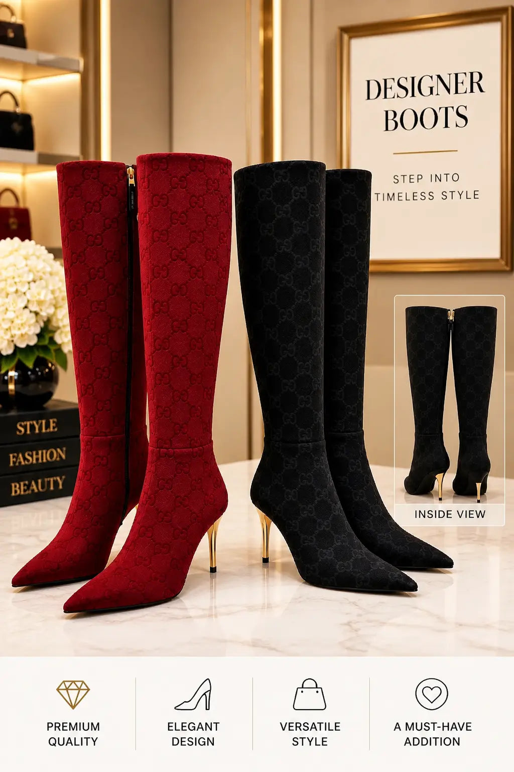 Designer Boots *NEW* Mourimani Beauty & Accessories