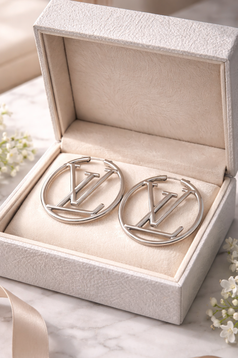 LV Hoops Earrings Large-5CM - Mourimani Beauty & Accessories