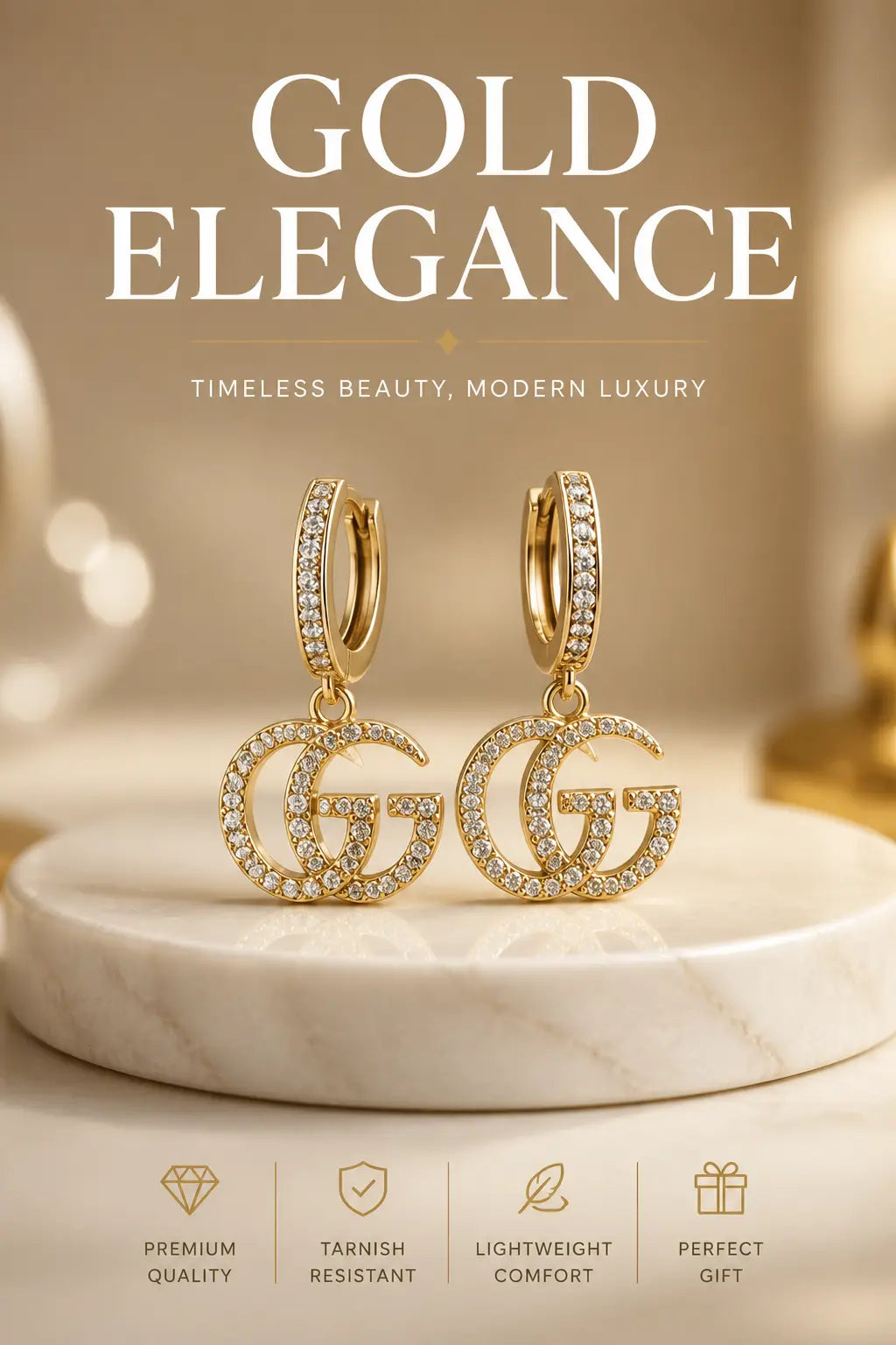 Designer Earrings *NEW * 2CM ~Small~ Mourimani Beauty & Accessories