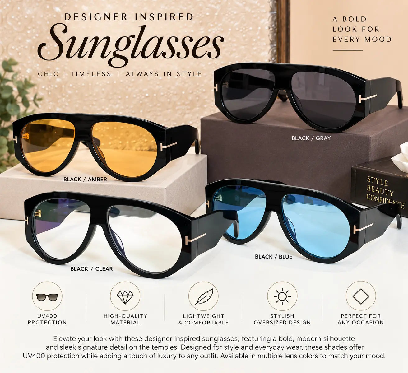 Designer Sunglasses *NEW* #1044 Mourimani Beauty & Accessories