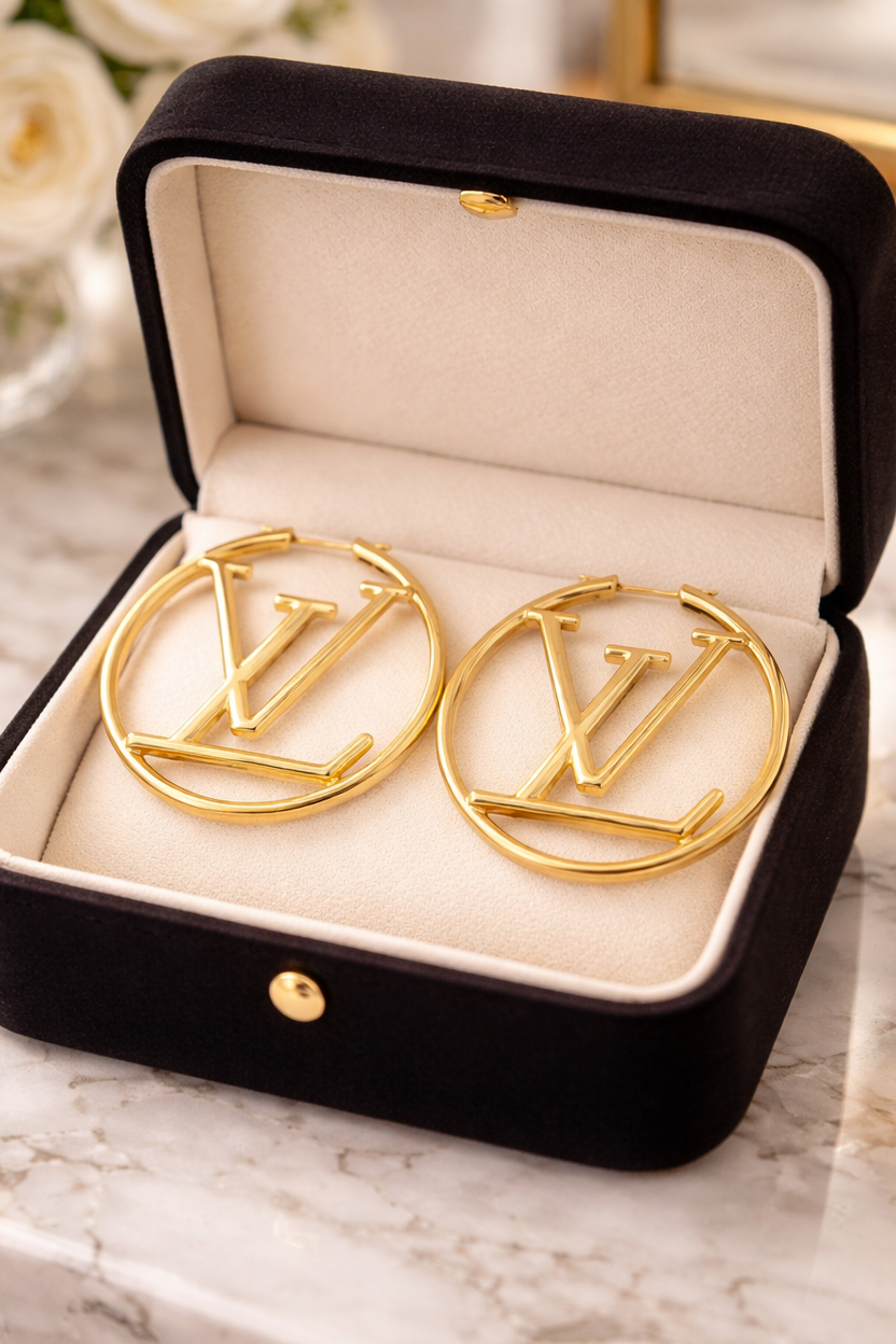 LV Hoops Earrings Large-5CM - Mourimani Beauty & Accessories